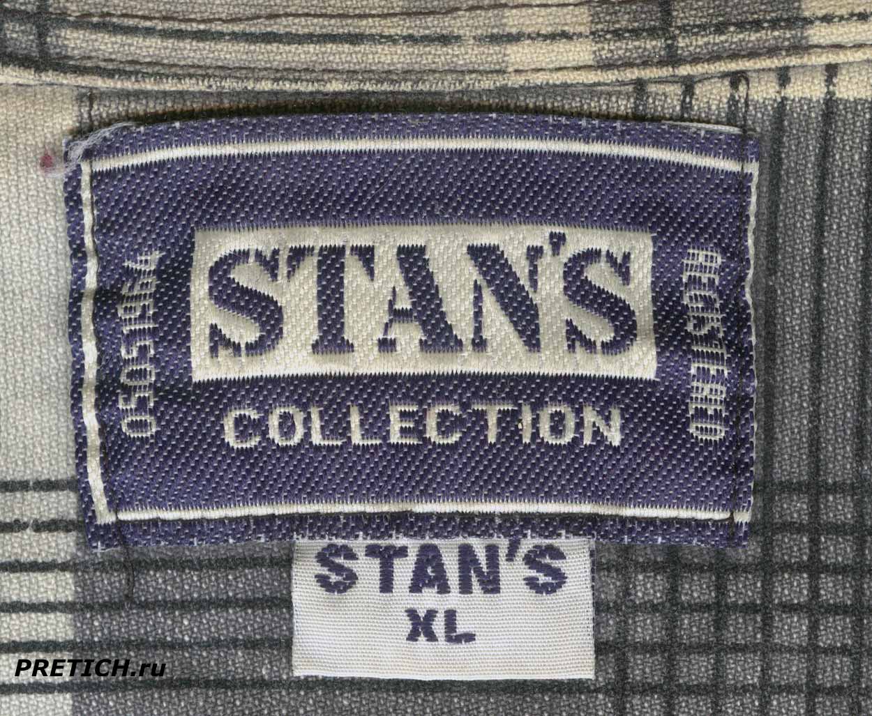 STAN'S Collection Registered 05051964 этикетка на рубашке из 1990-х годов STAN'S Collection Registered 05051964 этикетка на рубашке из 1990-х годов