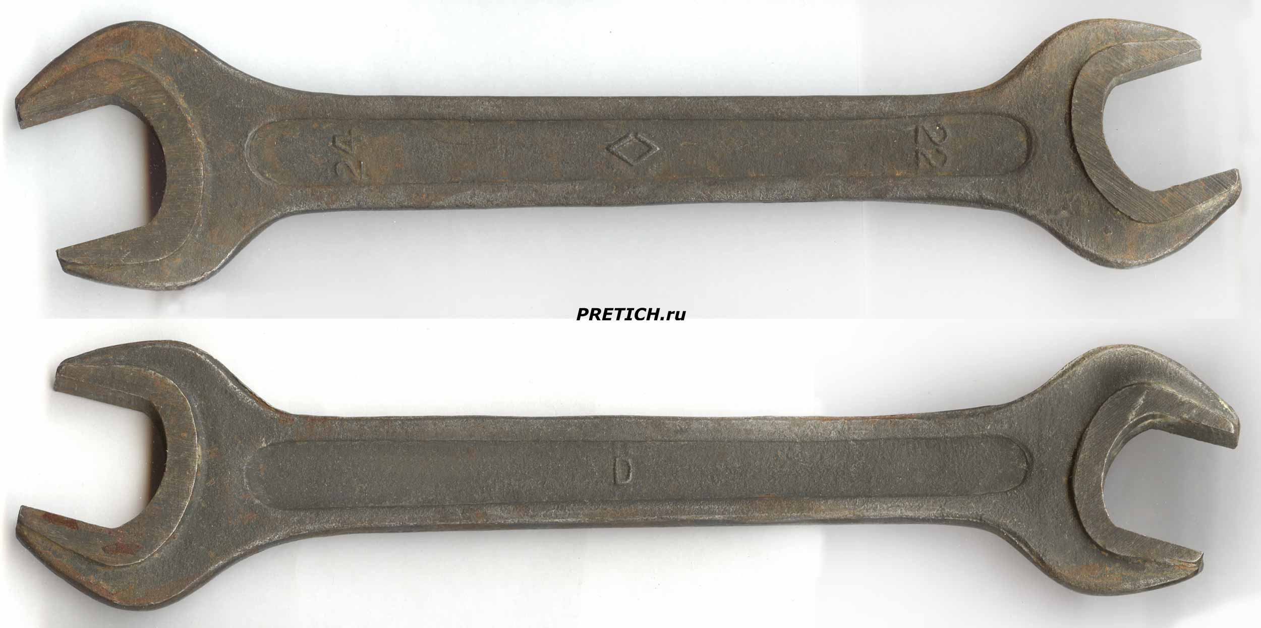 Рожковый гаечный ключ на 22 - 24. С обратной стороны буква D определить клеймо, СССР Рожковый гаечный ключ на 22 - 24. С обратной стороны буква D определить клеймо, СССР