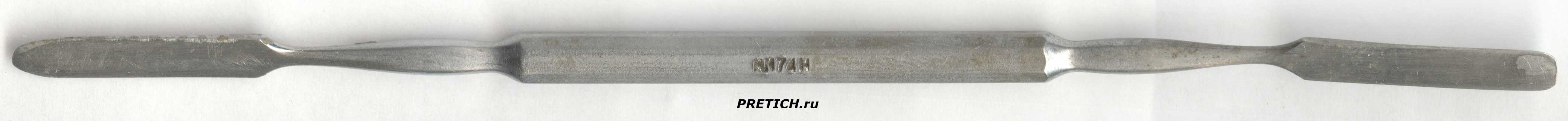 Лопатка-шпатель медицинская, СССР, клеймо - ММ74М или МН74Н Лопатка-шпатель медицинская, СССР, клеймо - ММ74М или МН74Н