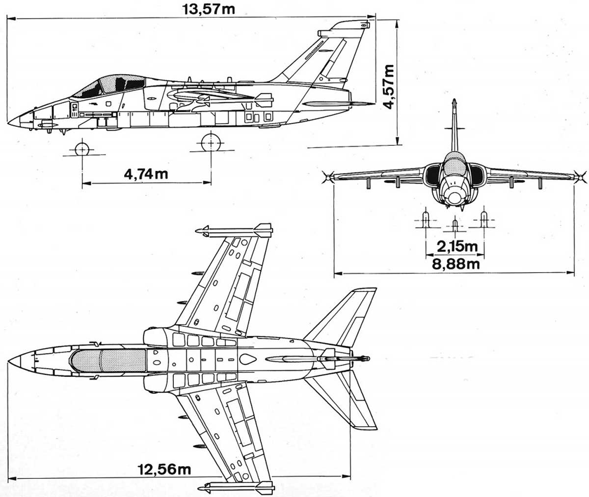 Чертежи самолета АМХ легкий штурмовик, Италия и Бразилия Чертежи самолета АМХ легкий штурмовик, Италия и Бразилия