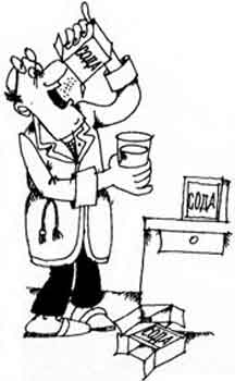 изжога - карикатура на лечение содой