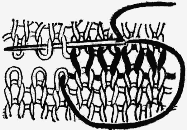 трикотажный шов, вязание спицами