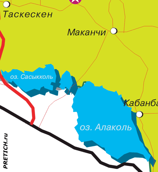 озера Алаколь и Сасыкколь, Маканчи, описание озера Алаколь и Сасыкколь, Маканчи, описание