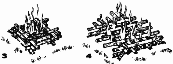 various types of bonfires for tourists, travelers and boy scouts various types of bonfires for tourists, travelers and boy scouts