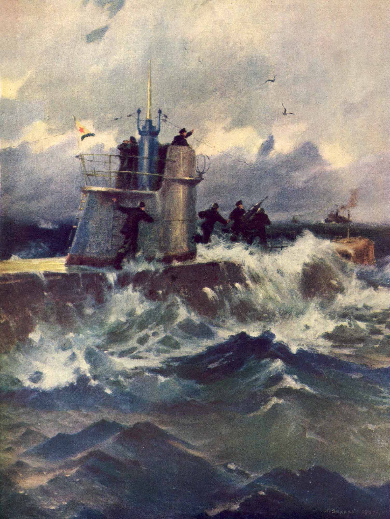 Artist Midshipman I. Zakharov. Submariners take the fight, USSR Artist Midshipman I. Zakharov. Submariners take the fight, USSR