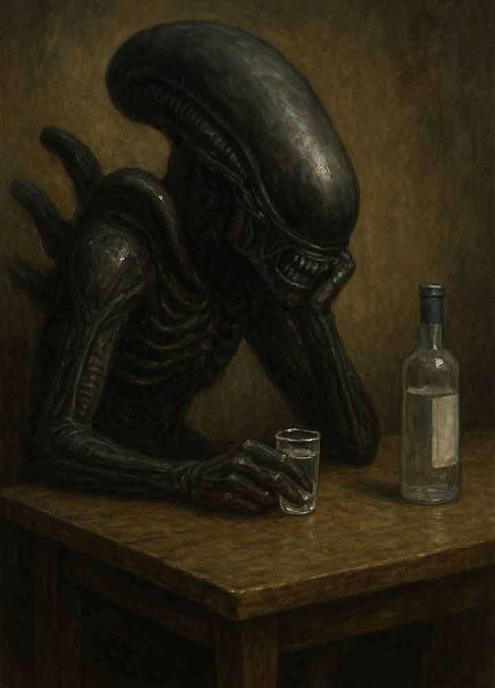 Что будет, если Чужой он же Ксеноморф заселит Землю - он сопьется!