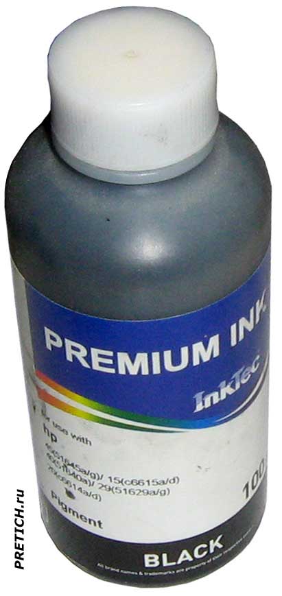 Пигментные чернила для картриджей HP от InkTec Пигментные чернила для картриджей HP от InkTec