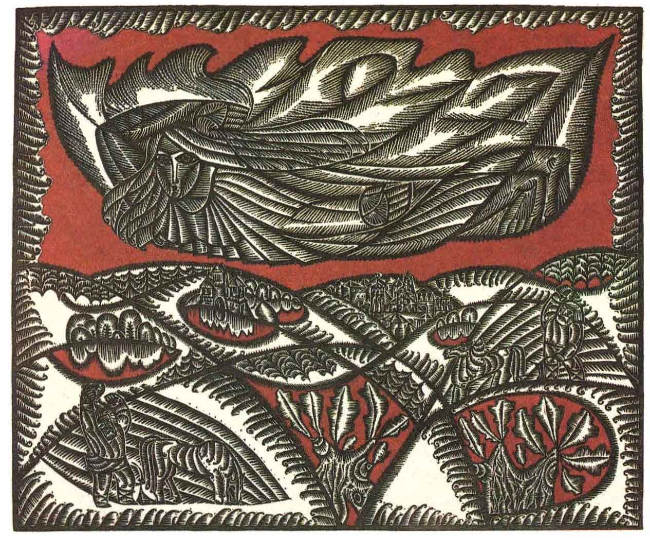 Aldona Skirutite. Echo of the revolution. From the series Lithuanian poets about the revolution Linocut Aldona Skirutite. Echo of the revolution. From the series Lithuanian poets about the revolution Linocut