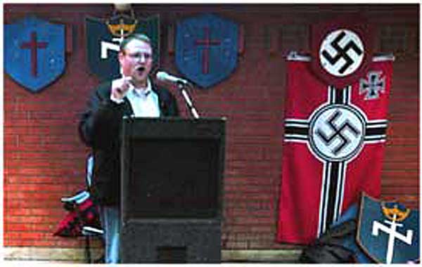 Billy Roper speaking at the Aryan Nations Congress 2003 Billy Roper speaking at the Aryan Nations Congress 2003