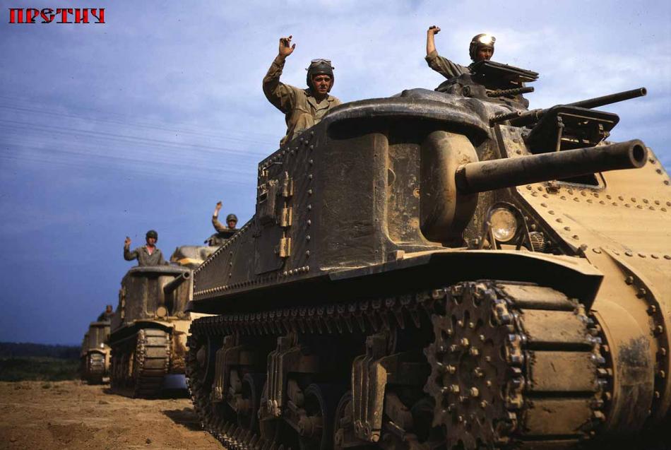 1942 - танк М-3 на учениях, США