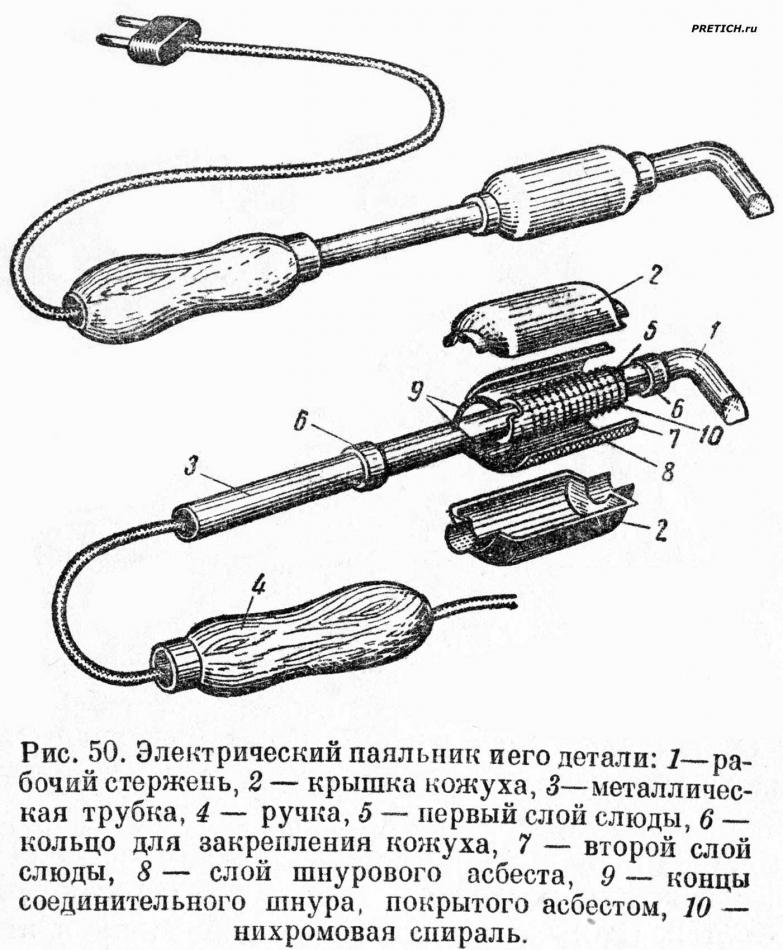 Устройство паяльника, СССР, 60-е годы
