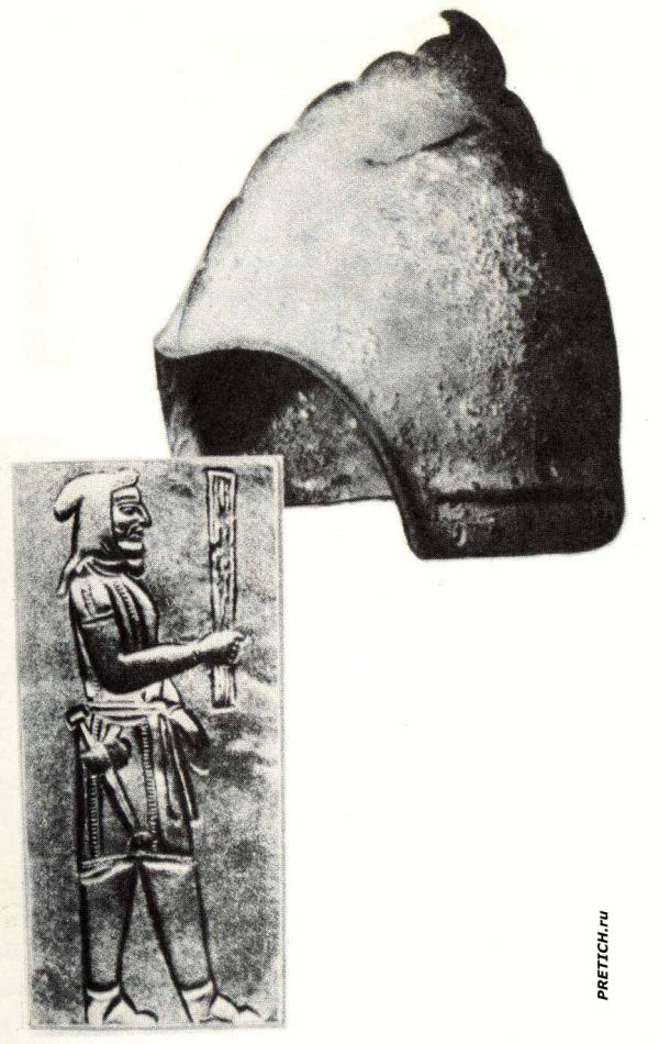 Воин сак и сакский шлем