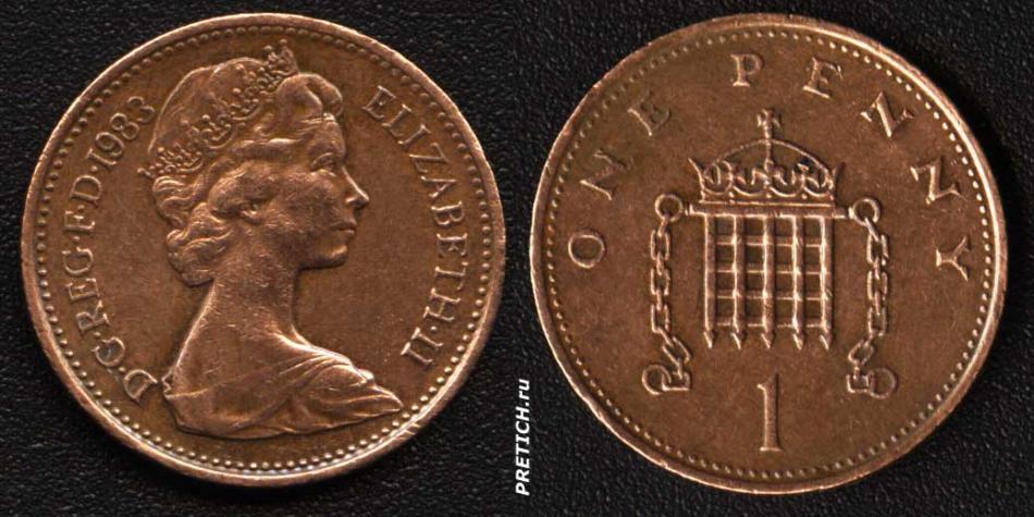 ONE PENNY. D.G.REG.F.D.1983