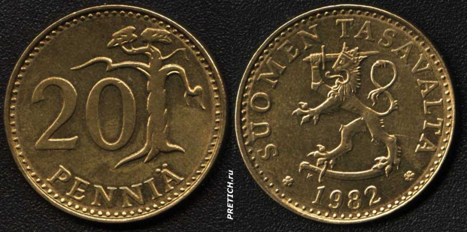 20 pennia. Suomen Tasavalta