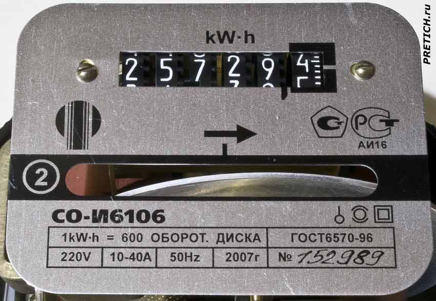 СО-И6106 шкала электросчетчика СО-И6106 шкала электросчетчика