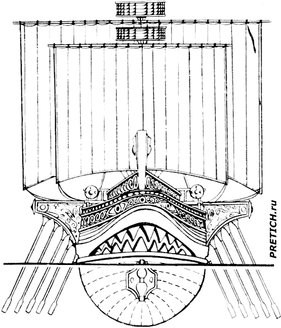 Римская пентера или пентекотера, чертеж Римская пентера или пентекотера, чертеж