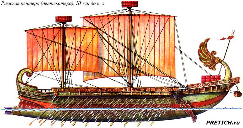 Римская пентера пентекотера, III век до н. э. Римская пентера пентекотера, III век до н. э.