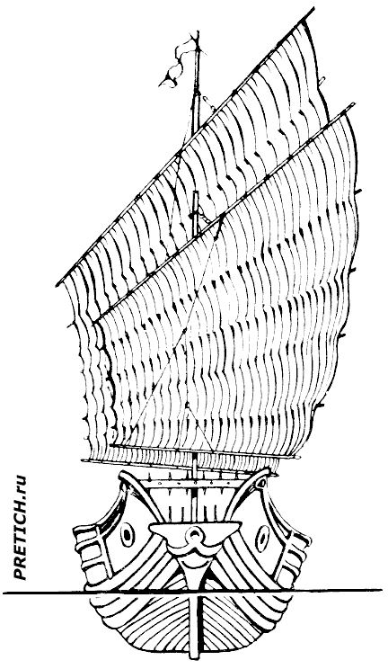 Древняя китайская джонка, чертеж Древняя китайская джонка, чертеж