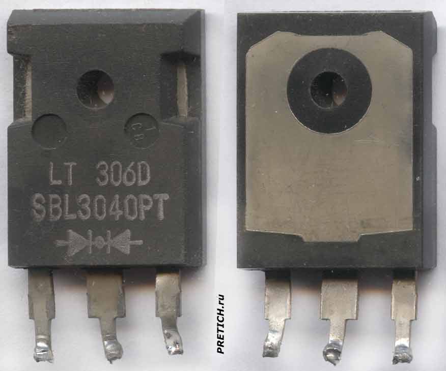 Диод Шоттки, на нем маркировка LT 306D SBL3040PT