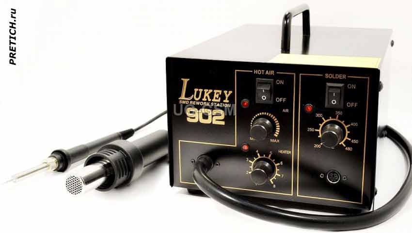 термофен и паяльник в станции Lukey 902 термофен и паяльник в станции Lukey 902