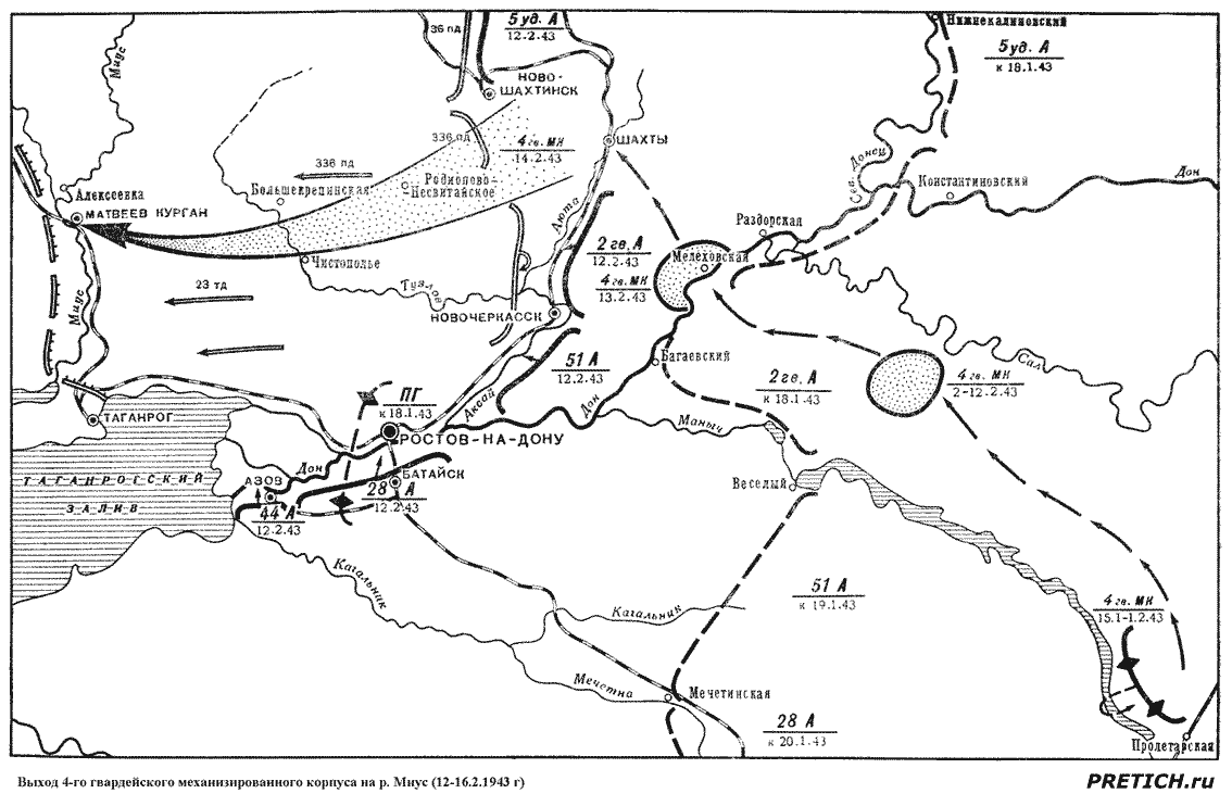 выход 4-го гвардейского механизированного корпуса на р. Миус