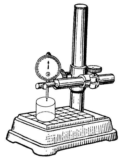 Repair of micrometers, indicator stand for checking plane-parallelism Repair of micrometers, indicator stand for checking plane-parallelism