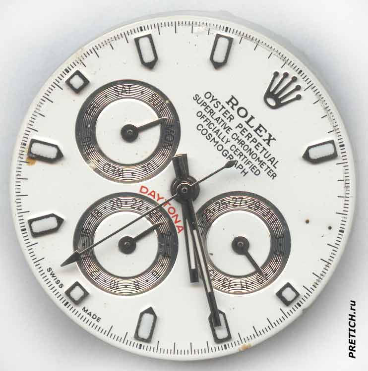 Rolex Daytona циферблат подделки, плохо