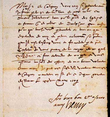 Письмо французского короля Генриха III