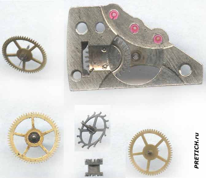 разборка часового механизма Звезда 1958
