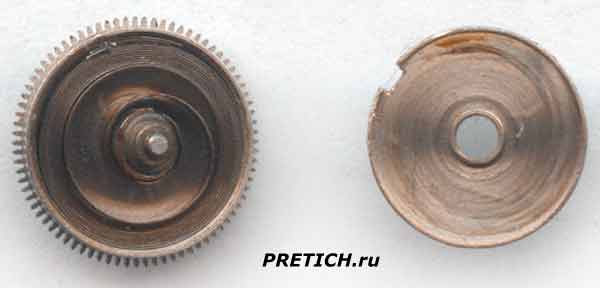 Заря 1800 барабан с пружиной в часах Заря 1800 барабан с пружиной в часах