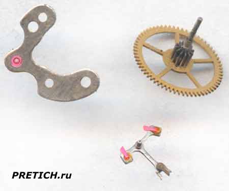 Заря 1800 центральное колесо и анкерная вилка Заря 1800 центральное колесо и анкерная вилка