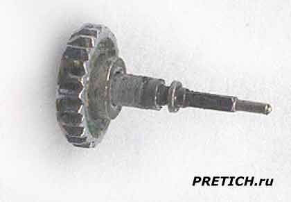 Заря 1800 заводная головка и вал часов Заря 1800 заводная головка и вал часов