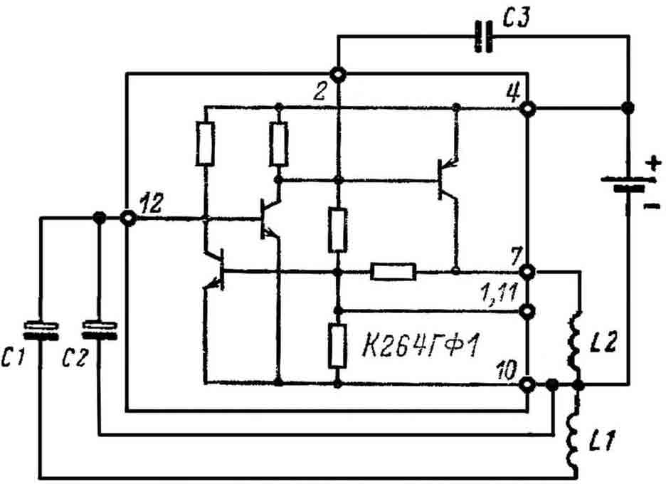 Jantar или Янтарь схема часов на К264ГФ1 Jantar или Янтарь схема часов на К264ГФ1