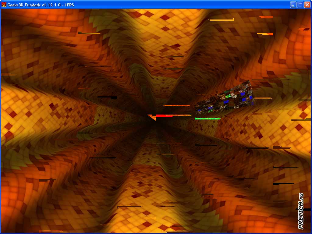 GeForce FX5500 артефакты в тесте FurMark GeForce FX5500 артефакты в тесте FurMark