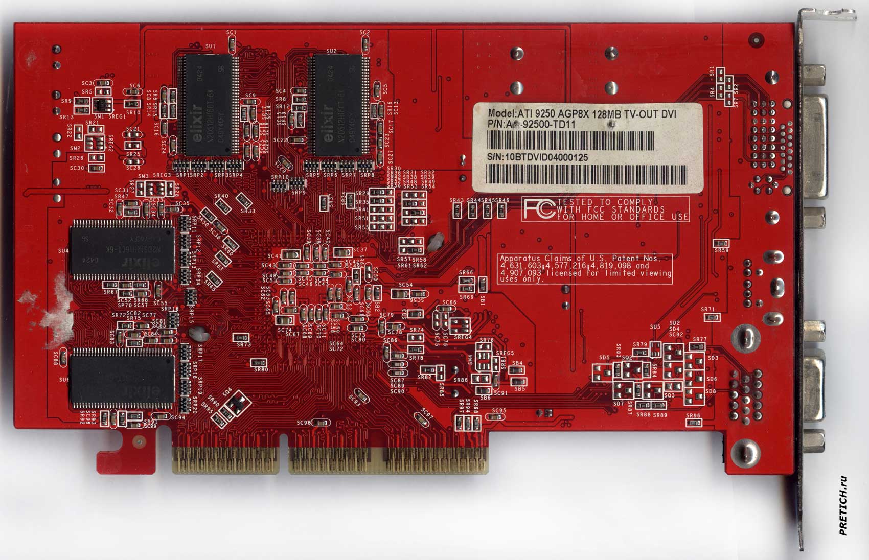 ATI Radeon 9250 AGP8х видеокарта 128 Мб разбор ATI Radeon 9250 AGP8х видеокарта 128 Мб разбор