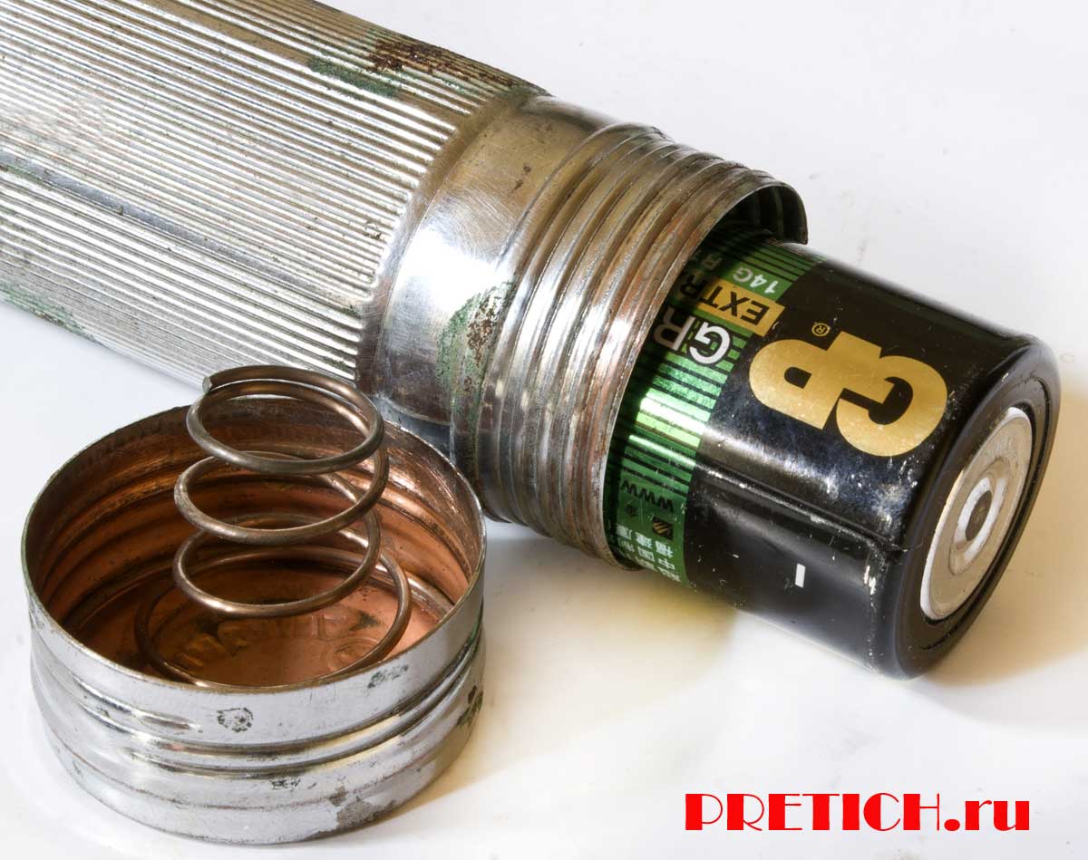 Фонарик как заменить батарейки Элемент С средние Фонарик как заменить батарейки Элемент С средние