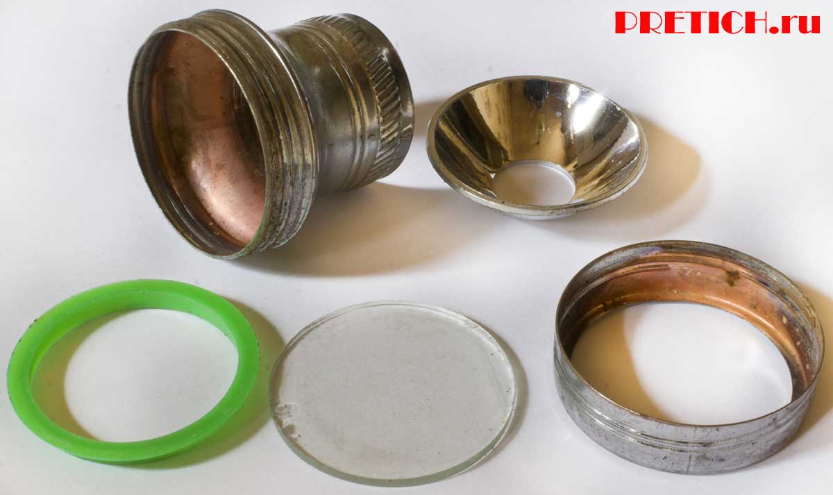 разборка и ремонт рефлектор фонарика из Китая разборка и ремонт рефлектор фонарика из Китая