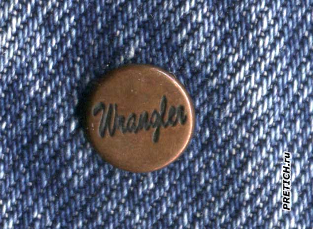 Wrangler Authentic Western пуговицы заклепки на джинсовых изделиях